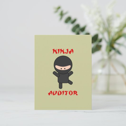 Ninja-Auditor Postkarte (Stehend Vorderseite)