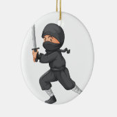 Ninja auf Weiß Keramikornament (Rechts)