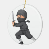 Ninja auf Weiß Keramikornament (Links)