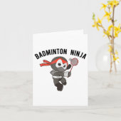 Ninja Badminton, Birdie Sport T-Shirt Apparel_1 Karte (Gelbe Blume)