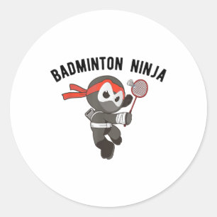 Ninja Badminton, Birdie Sport T-Shirt Apparel_1 Runder Aufkleber