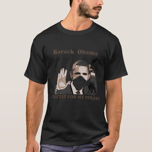 Ninja Barack für dunkles Kleid T-Shirt (Vorderseite)