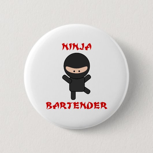 Ninja Barkeeper schlicht Button (Vorderseite)