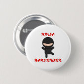 Ninja Barkeeper schlicht Button (Vorne & Hinten)