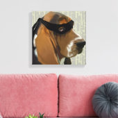 Ninja Basset Hound Dog Leinwanddruck (Insitu (Wohnzimmer))