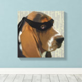 Ninja Basset Hound Dog Leinwanddruck (Insitu (Holzboden))