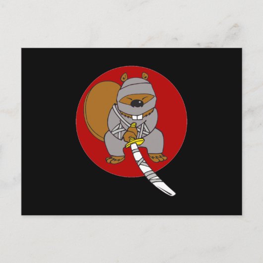 Ninja Beaver Postkarte (Vorderseite)
