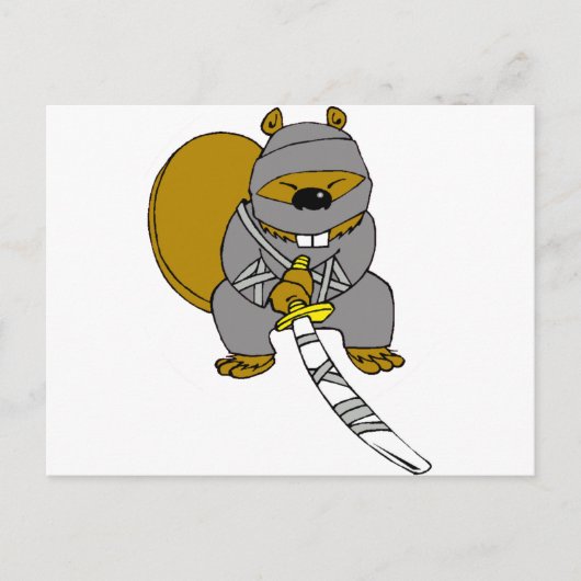 Ninja Beaver Postkarte (Vorderseite)