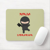 Ninja Bibliothekar mit Buch Mousepad (Mit Mouse)