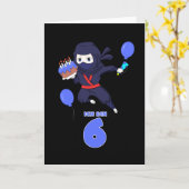 NINJA BIRTHDAY 6. Geburtstag Junge Comic Lover Karte (Gelbe Blume)