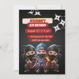 Ninja Birthday Bash: Fun & Stealth Party Einladung