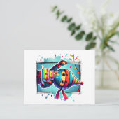 Ninja Birthday Celebration Card Postkarte (Stehend Vorderseite)