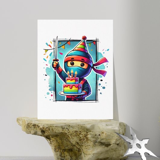 Ninja Birthday Celebration Card Postkarte