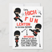 Ninja Birthday Einladung (Vorderseite)