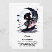 Ninja Birthday Einladung (Vorne/Hinten)