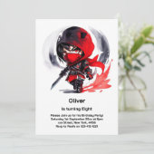 Ninja Birthday Einladung (Stehend Vorderseite)