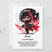 Ninja Birthday Einladung (Vorderseite)