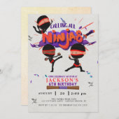 Ninja Birthday Einladung (Vorne/Hinten)