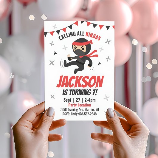 Ninja Birthday Einladung