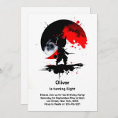 Ninja Birthday Einladung (Vorne/Hinten)