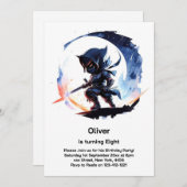 Ninja Birthday Einladung (Vorne/Hinten)