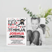 Ninja Birthday Einladung Karate Geburtstagsparty (Stehend Vorderseite)