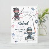 Ninja Birthday Einladung | Martial Arts Karate (Stehend Vorderseite)