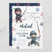 Ninja Birthday Einladung | Martial Arts Karate (Vorne/Hinten)