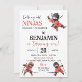 Ninja Birthday Einladung Ninja Party (Vorderseite)