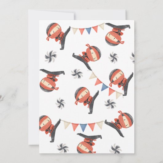 Ninja Birthday Einladung | Ninja-Party Einladung (Rückseite)