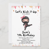 Ninja Birthday Invitation - Ninja Girl Party Einladung (Vorderseite)