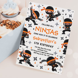 Ninja Birthday Karate Martial Arts Geburtstagspart Einladung