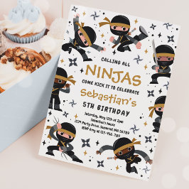 Ninja Birthday Karate Martial Arts Geburtstagspart Einladung