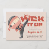 Ninja Birthday, Karate Martial Arts, haut sie auf Einladung (Vorderseite)