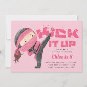 Ninja Birthday, Karate Martial Arts, haut sie auf Einladung (Vorderseite)