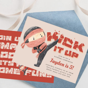 Ninja Birthday, Karate Martial Arts, haut sie auf Einladung