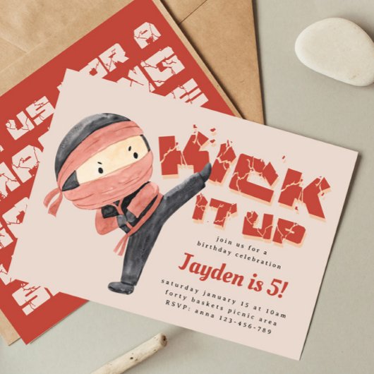 Ninja Birthday, Karate Martial Arts, haut sie auf Einladung