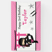 Ninja Birthday Party Banner Backdrop Girls (Vertikal)
