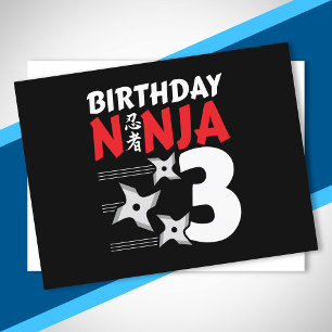 Ninja Birthday Party - Birthday Ninja 3 Postkarte