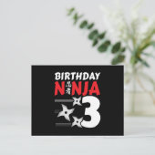 Ninja Birthday Party - Birthday Ninja 3 Postkarte (Stehend Vorderseite)