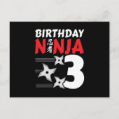 Ninja Birthday Party - Birthday Ninja 3 Postkarte (Vorderseite)
