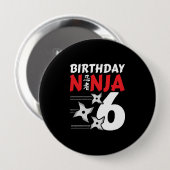 Ninja Birthday Party - Birthday Ninja 6 Button (Vorne & Hinten)