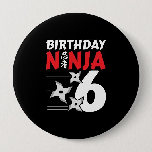 Ninja Birthday Party - Birthday Ninja 6 Button (Vorderseite)