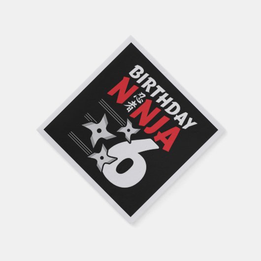 Ninja Birthday Party - Birthday Ninja 6 Serviette (Ecke)