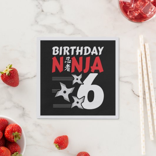 Ninja Birthday Party - Birthday Ninja 6 Serviette (Beispiel)