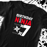 Ninja Birthday Party - Birthday Ninja 7 T-Shirt<br><div class="desc">This Birthday Ninja 7 design is a great choice for a 7 year old ninja birthday party theme. Featuring the Japanese symbolisch für Ninjutsu with cartoon ninja throwing stars, your birthday boy or birthday girl is sure to love this action-filled design. It is perfect for 7 year olds who like...</div>