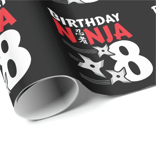 Ninja Birthday Party - Birthday Ninja 8 Geschenkpapier (Rolleneckpunkt)