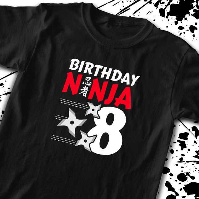 Ninja Birthday Party - Birthday Ninja 8 T-Shirt (Von Creator hochgeladen)