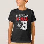 Ninja Birthday Party - Birthday Ninja 8 T-Shirt (Vorderseite)