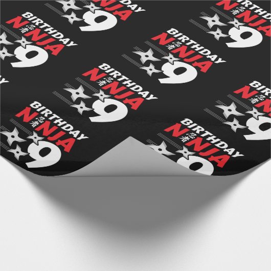 Ninja Birthday Party - Birthday Ninja 9 Geschenkpapier (Ecke)